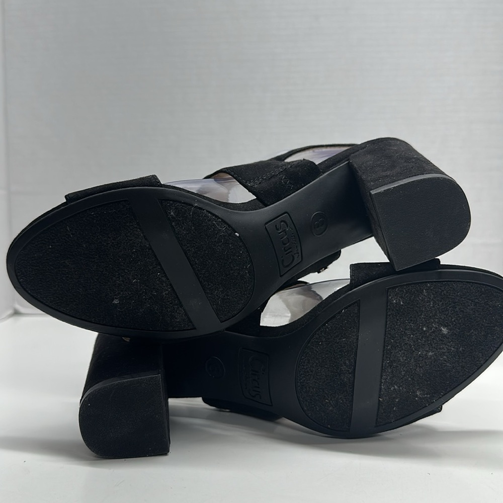 Circus NY Sam Edelman Olivia Sandals High Heeled Ankle Strap Shoes Black Size 8 - Picture 7 of 8